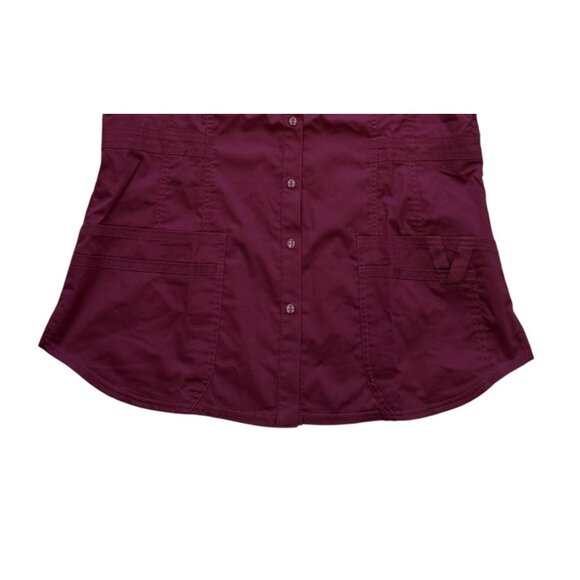 Cherokee Womens Modern Classic Core Stretch Scrub Top Wine L Medical NWT - Picture 4 of 7